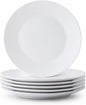 White Dessert Plates Set of 6, 7.5 Inch Ceramic Appetizer Plates, Small by YALONG