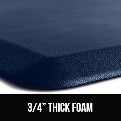 GORILLA GRIP Comfortable Cushioned Kitchen Mats for Floor, Waterproof and Stain Resistant Soft Top, 3/4 Inch Thick Ergonomic Standing Desk Anti Fatigue Mat, Foam Supports Ankles and Feet, 20x32, Navy