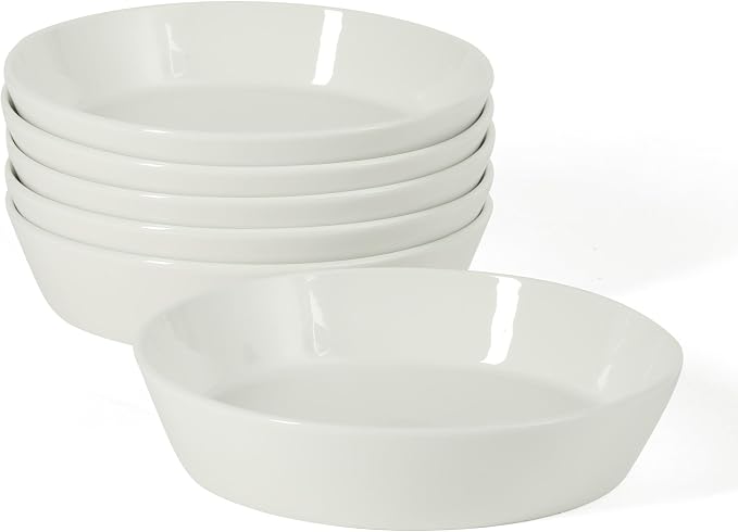 Martha Stewart Selma Pasta Bowls Set of 6, 43oz White Porcelain Soup Bowls & by MarthaStewart