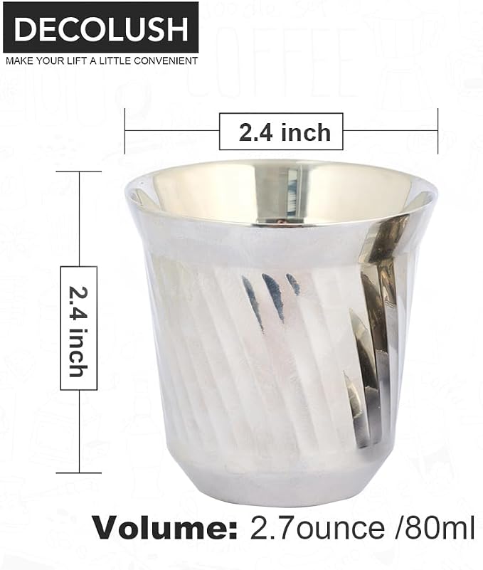 75mL Stainless Steel Espresso Cups - Image 2
