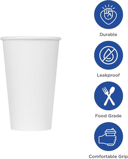 Karat 24 oz Paper Hot Coffee Cups White Disposable Cup - Image 5