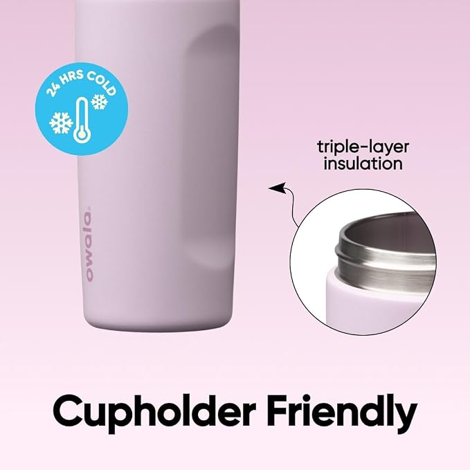 Owala FreeSip Kids Stainless Steel Water Bottle 16 oz Lilac You A lot - Image 4