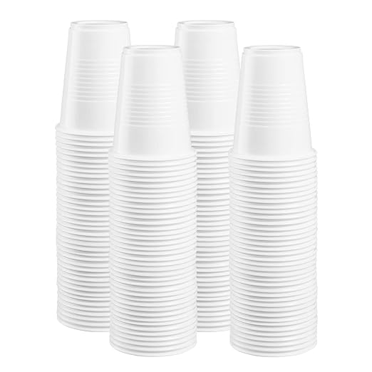 GUSTO 7 oz White Disposable Plastic Cups Cold Beverage Cups by GUSTO