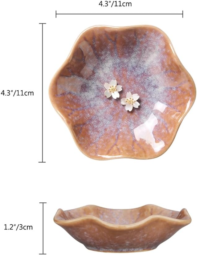 Lotus Leaf Shape Ring Holder Dish, Small Key Bowl, Ceramic Trinket Tray Jewelry - Image 4