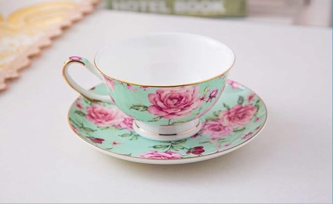 BTaT- Floral Tea Cups and Saucers Set of 4, 7 oz | Porcelain Tea Cup Set - Image 9