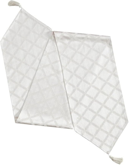 Lenox Laurel Leaf Reversible Table Runner, Platinum by Lenox