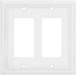 Henne Bery Sunken Pearls Heavy Duty Decorative Wall Plate Switch Plate Outlet Cover (Double Decorator, White)