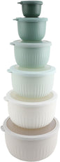 COOK WITH COLOR Prep Bowls with Lids- Wide and Deep Nesting Plastic Small by CookwithColor