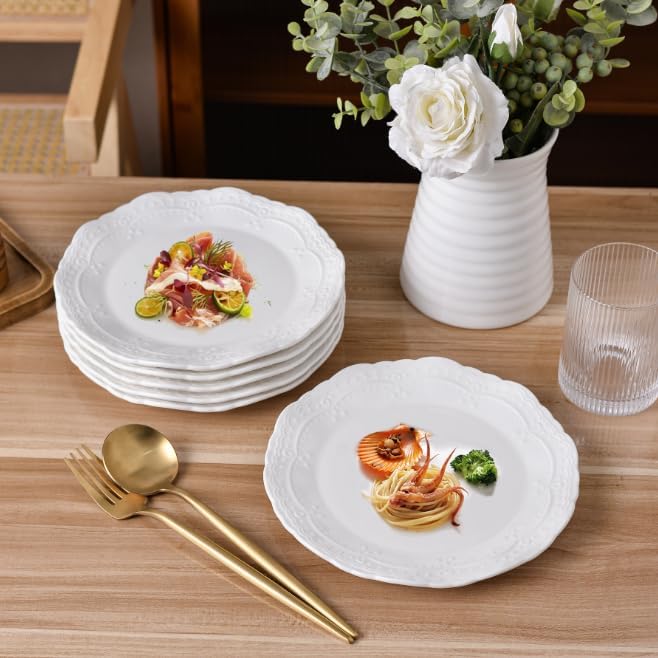 10 Inch Porcelain Dinner Plates Set of 6, Dishwasher safe, Microwave safe - Image 3
