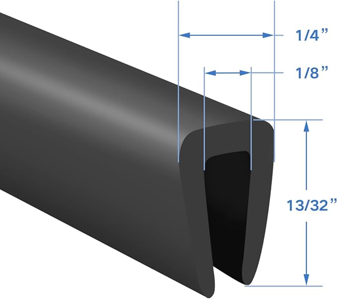 Rubber Edge Trim, 1/8" U Channel Edge Trim, Edge Protector - Image 2