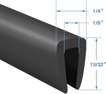 Rubber Edge Trim, 1/8" U Channel Edge Trim, Edge Protector - Image 2