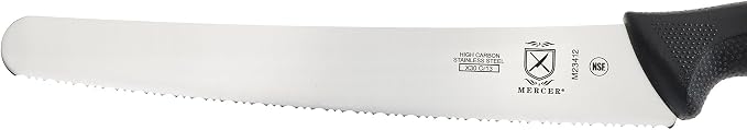 Mercer Culinary M23412 Millennia Black Handle, Wide Fine Sawtooth Blade - Image 4