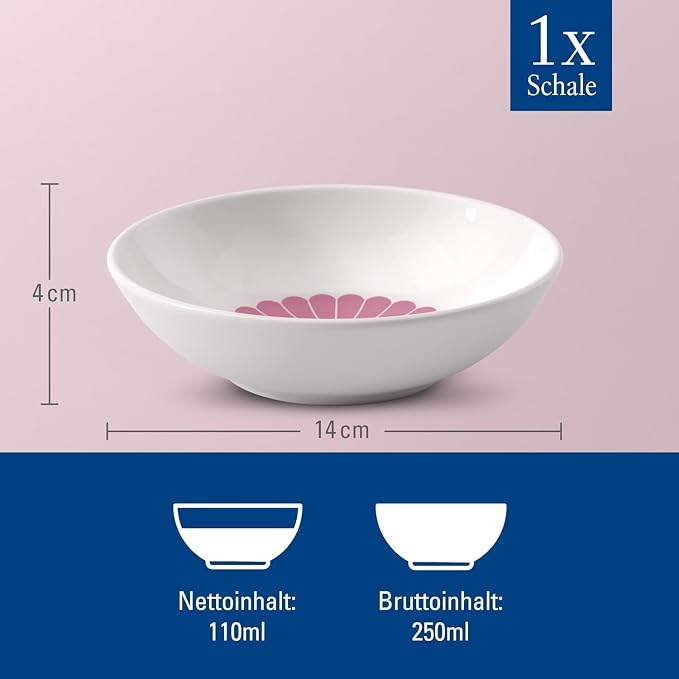 Villeroy & Boch Fleur Cassis Dessert Bowl, Creamy White/Pink, 3.75 oz | Creamy - Image 3