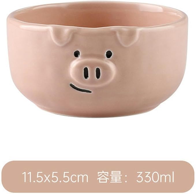 Nordic Style Creative Cute Pink Piglet Dishes, Home Breakfast Ceramic Matte - Image 2