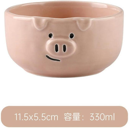 Nordic Style Creative Cute Pink Piglet Dishes, Home Breakfast Ceramic Matte - Image 2
