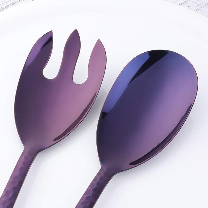 Salad Spoon and Fork Set, 12 Inch Stainless Steel Salad Server, Dishwasher Safe - Image 4