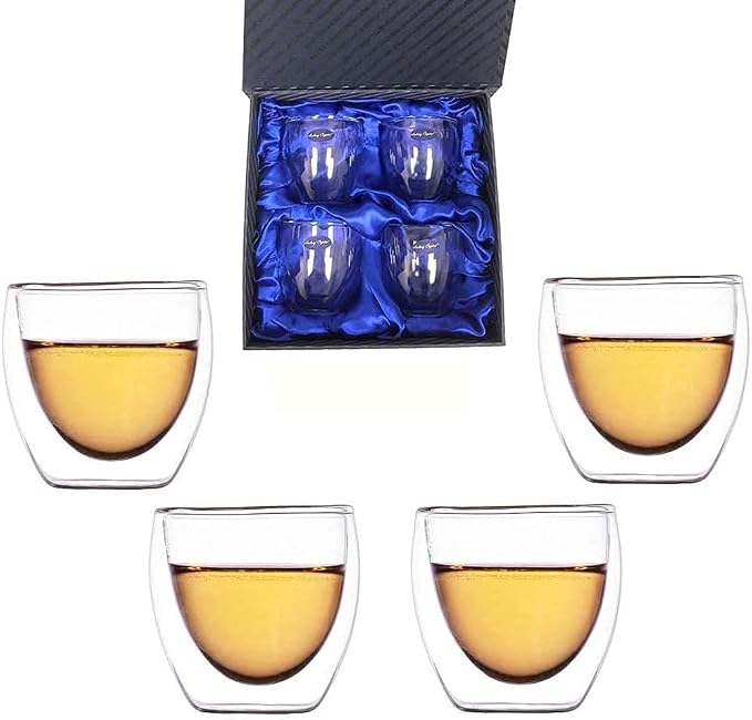 Amlong Crystal Double Wall Glass Shot Glass, Espresso Cups 3 oz. - Image 2