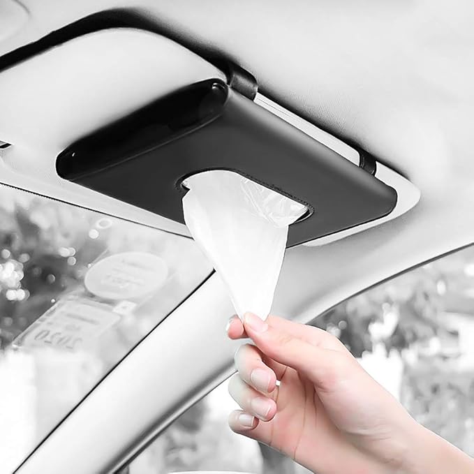 Carstuus Car Tissue Holder, Sun Visor Napkins Holder, Car Accessories | Black by Carstuus