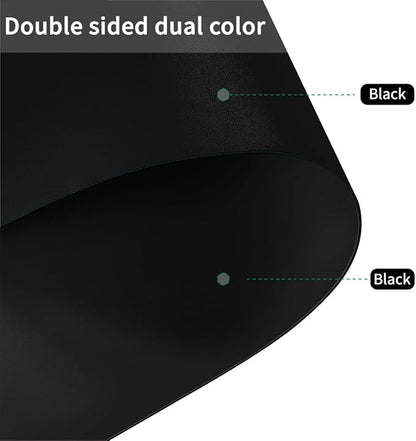 Round Table Pad,1.8mm Thick,Dia.36 Inch,Round Leather Table Cover,Round Table Protector,Round Dining Table Protector,Round Table Top Protector.(Dia.36,Black+Black)