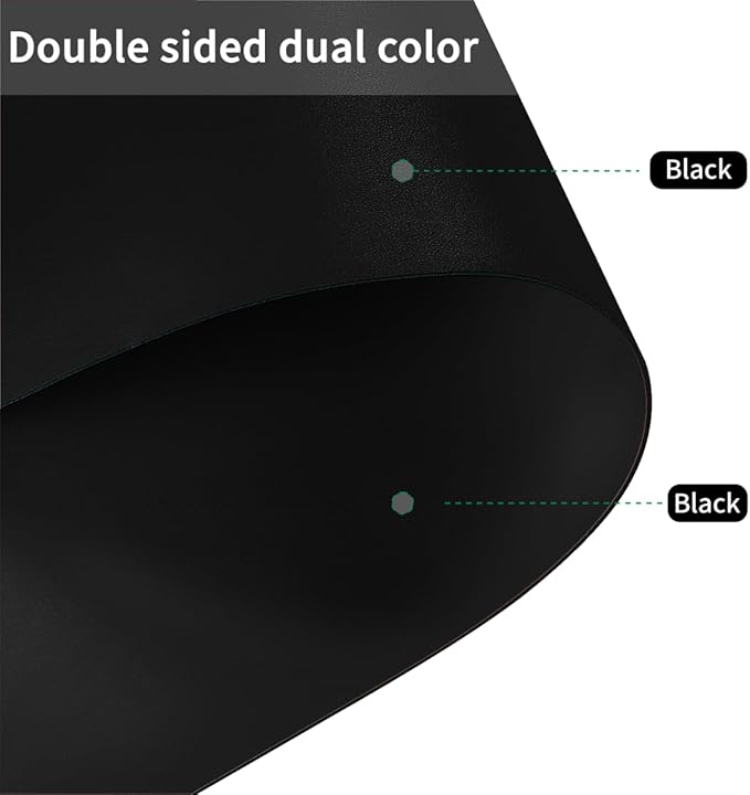 Round Table Pad Protector - 1.8mm Thick,Dia.31 Inch Waterproof & Easy to Clean Protects Table Surfaces Conceals Scratches & Flaws for Coffee Tables & Dining Tables(Black+Black Dia.31Inch)