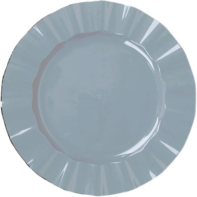 Efavormart 11" Dinner Plates – Set of 10 Plastic Dusty Blue Round Disposable - Image 7