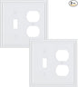 2-Pack Combo Toggle/Duplex Light Switch Cover Plate, Pure White Wall Outlet Cover Plate, Decorative Wall Receptacle Cover for Electrical Outlets, Light Switch, Durable Solid Zinc Alloy