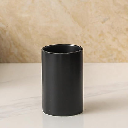 Japanese Minimalist Black and White Style Handleless Straight Ceramic Mug - Image 3