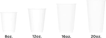 Karat 8 oz Double-Wall Insulated Coffee Cup White Disposable Paper Hot Cup - Image 7