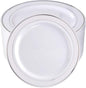 bUCLA 100Pieces Silver Rim Plastic Plates - 7.5inch Silver Salad/Dessert Plates Disposable - Ideal for Weddings, Parties & Christmas