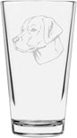 Labrador Retriever (Lab) Dog Themed Etched All Purpose 16oz Pint Glass