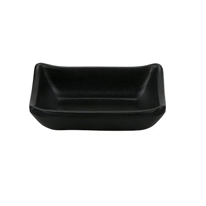 G.E.T. SD-3828-BK Black 2 oz, 3.75" x 2.75" Sauce Dish Nara, Melamine (Pack of 12)