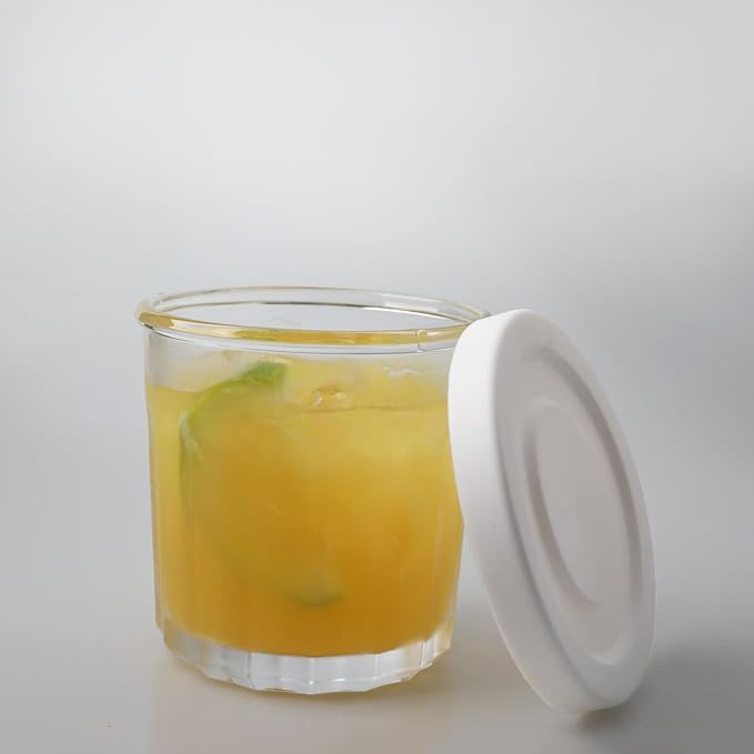 Working Glass Cups with Lids Set of 4, 13.5oz Thick Glass Tumblers | Classic - Image 5