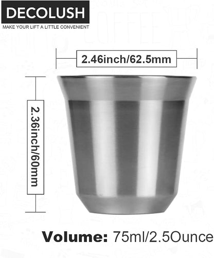 75mL Stainless Steel Espresso Cups - Image 4