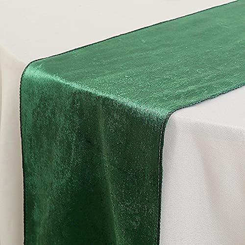 10 pcs 12x108-Inch Hunter Green Premium Velvet Table Runners Wedding Reception by BalsaCircle