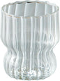 300ml/10oz Minimalist Vertical Patterned Glass Cup, Thickened Transparent Glass by CAPIJIONG