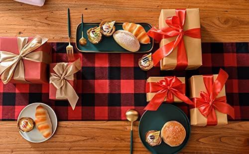 Tosewever Christmas Buffalo Check Plaid Table Runner, Cotton Polyester Blend - Image 8