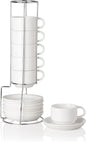 Sweejar Ceramic Espresso Cups Set of 6, Espresso Cup Stackable, 4 Oz Stackable by Sweejarco1949