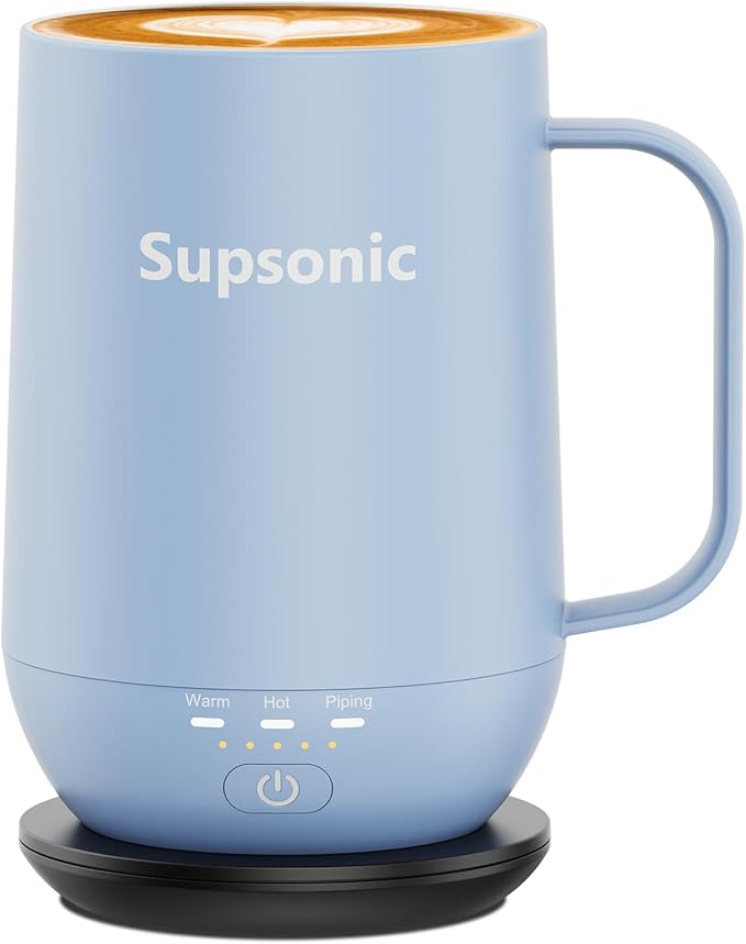 Supsonic - 16oz Self Heating Coffee Mug, Smart Heated Coffee Mug Faster by Supsonic