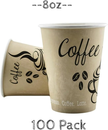 Disposable Coffee Cups, To Go Paper Hot Cups, Classic Design - Image 2