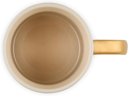 Le Creuset Stoneware Vancouver Mug, 14 oz., Coastal Blue/Gold Metallic Handle - Image 3