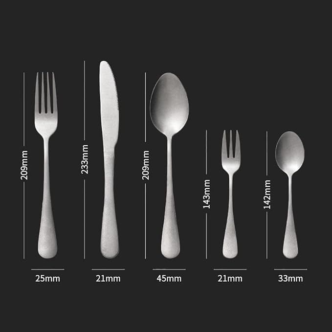 Matte Silverware Set for 10 Stainless Steel Flatware Set Vintage Style Delicate Cutlery Utensils 50 Piece Include Knives Forks and Spoons Tableware Set for Home Kitchen Wedding Restaurant