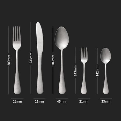 Matte Silverware Set for 10 Stainless Steel Flatware Set Vintage Style Delicate Cutlery Utensils 50 Piece Include Knives Forks and Spoons Tableware Set for Home Kitchen Wedding Restaurant
