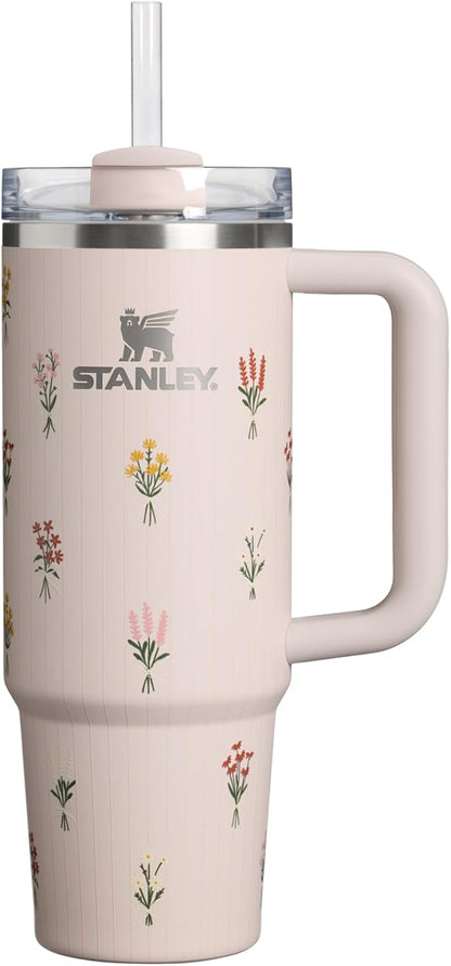 STANLEY Quencher H2.0 Flow State Tumbler, 30 oz, Rose Quartz Bouquets | Handle by Unknown