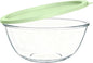 4.7 Qt Extra Large Glass Mixing Bowls, Clear Glass Bowl with Lid, Big Salad Bowl for Salad Fruit Bread Storage