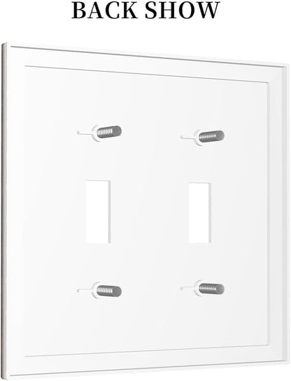 Decorative Light Switch Cover Brown Red Rustic Wood Grain Retro Farmhouse 2 Gang Wall Plate Double Toggle Switch Plate Receptacle Electrical Outlet Cover Switchplate for Farmhouse Cabin（2 Pack）