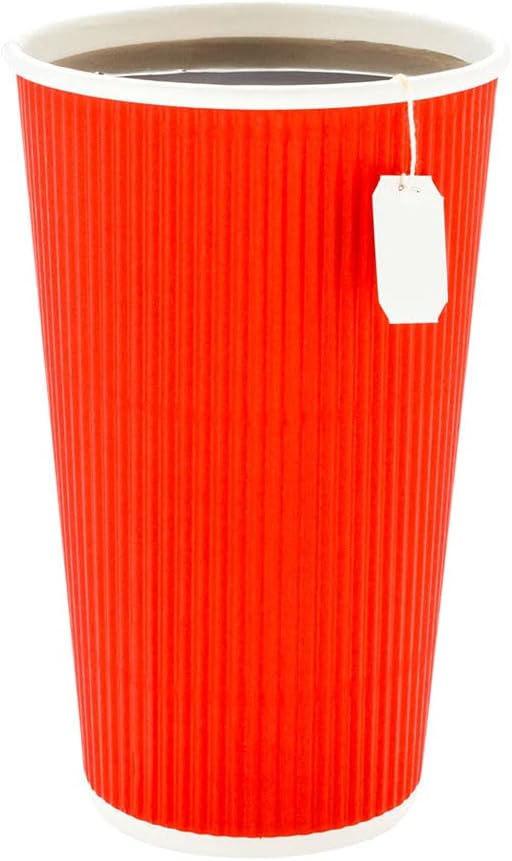 Restaurantware 16 Ounce Ripple Wall Disposable Coffee Cups, 500 Insulated Red - Image 7