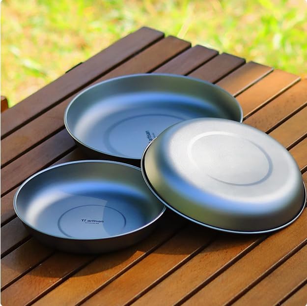Titanium Plate Camping Picnic Tableware 27fl oz Cooking Utensils Extremely - Image 5