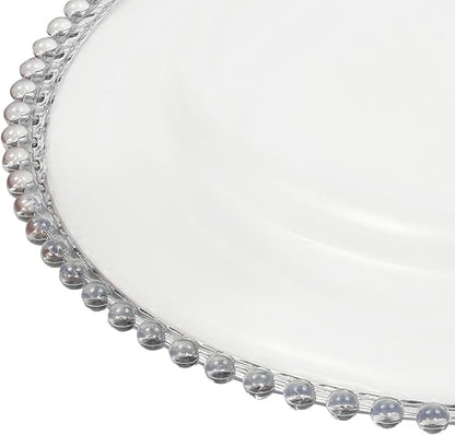 50 Pcs Charger Plates Set, Round Charger Plates, Reusable Serving Plates Embossed Rim Plastic Chargers Plate Decorative Round Plate Chargers for Dinner Plate Table Wedding Shower Decoration