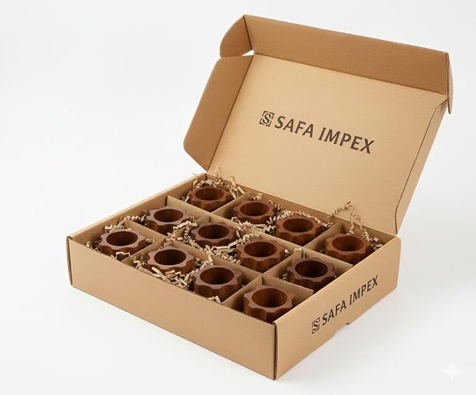 Wood Napkin Rings Set of 12 Napkin Holders - Image 2