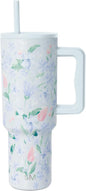 Simple Modern Tumbler with Handle and Straw | 40oz | Floral | Trek Tumbler by Unknown